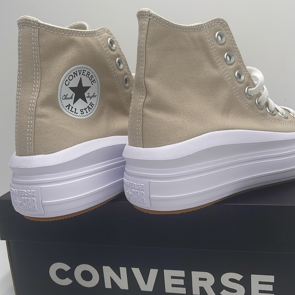 Converse WMNS A04365C CTAS MOVE HI BEACH STONE/WHITE/BEACH STONE Platforms - Picture 14 of 16